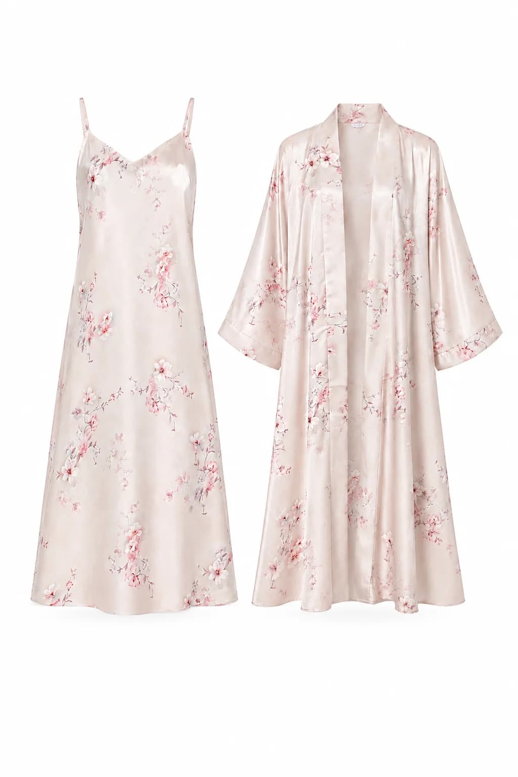 Rosy Set طقم نوم فاخر من قطعتين 100% Armani Silk